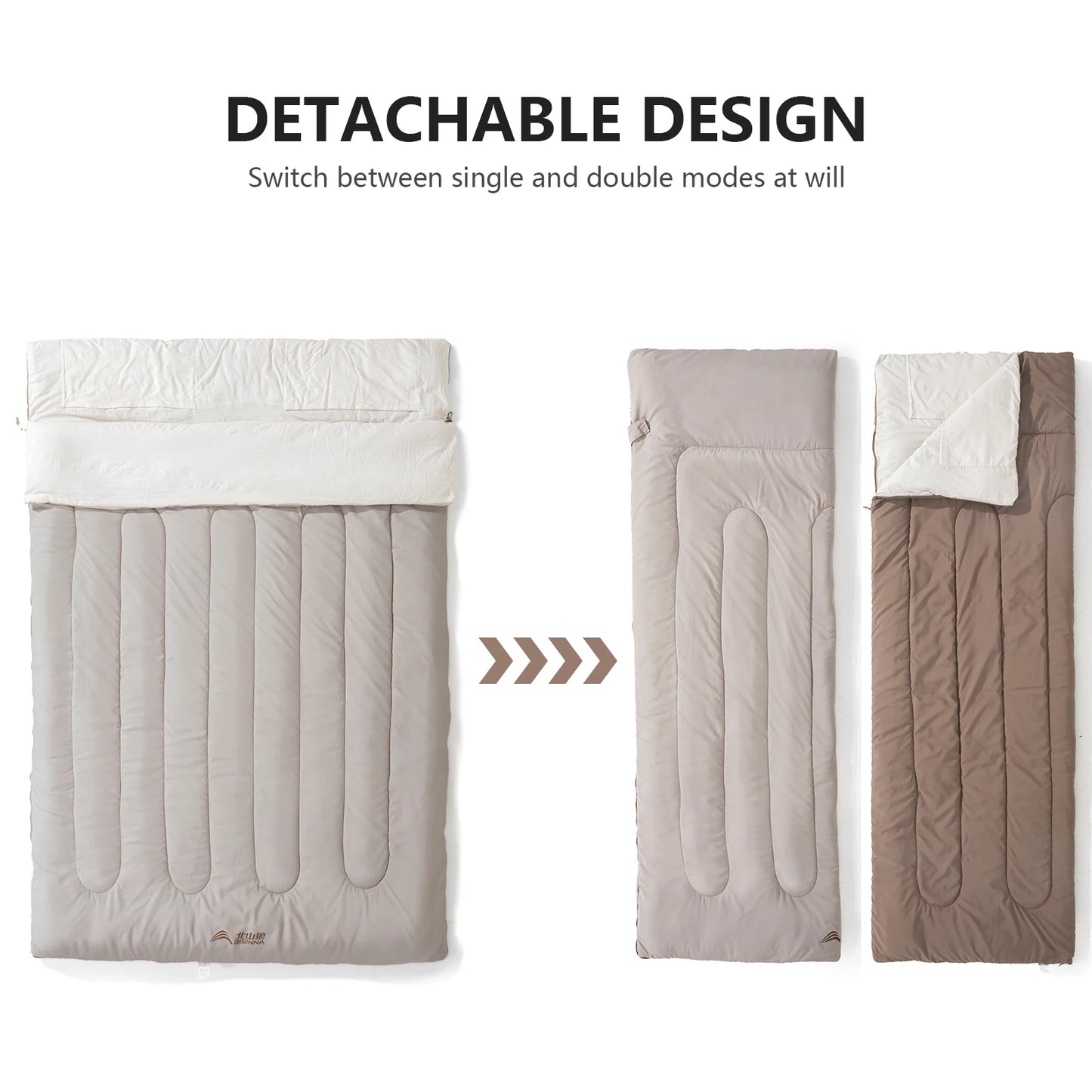 Camping Sleeping Bag for 2 Person with Portable Detachable Strap