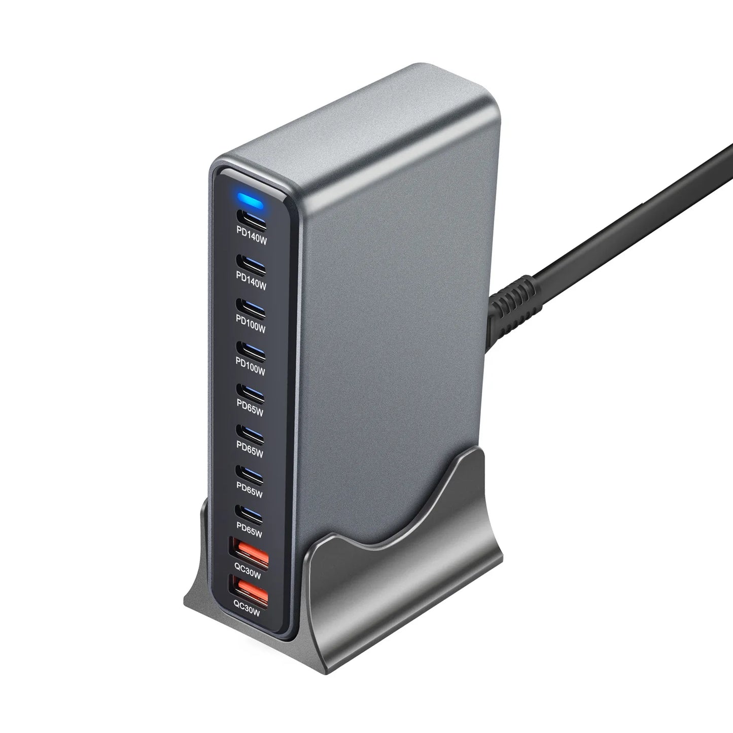 800W 10-Port USB-C GaN Fast Desktop Charger