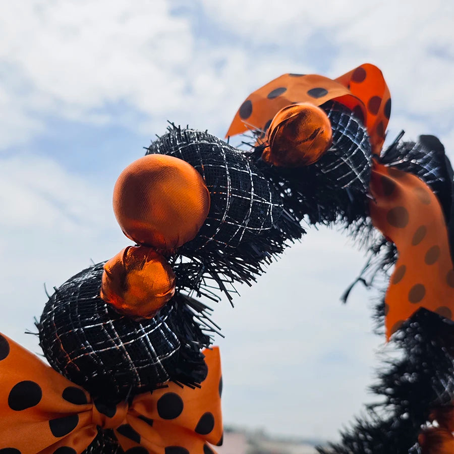 Pumpkin Garland Halloween Door Hanging Wreath
