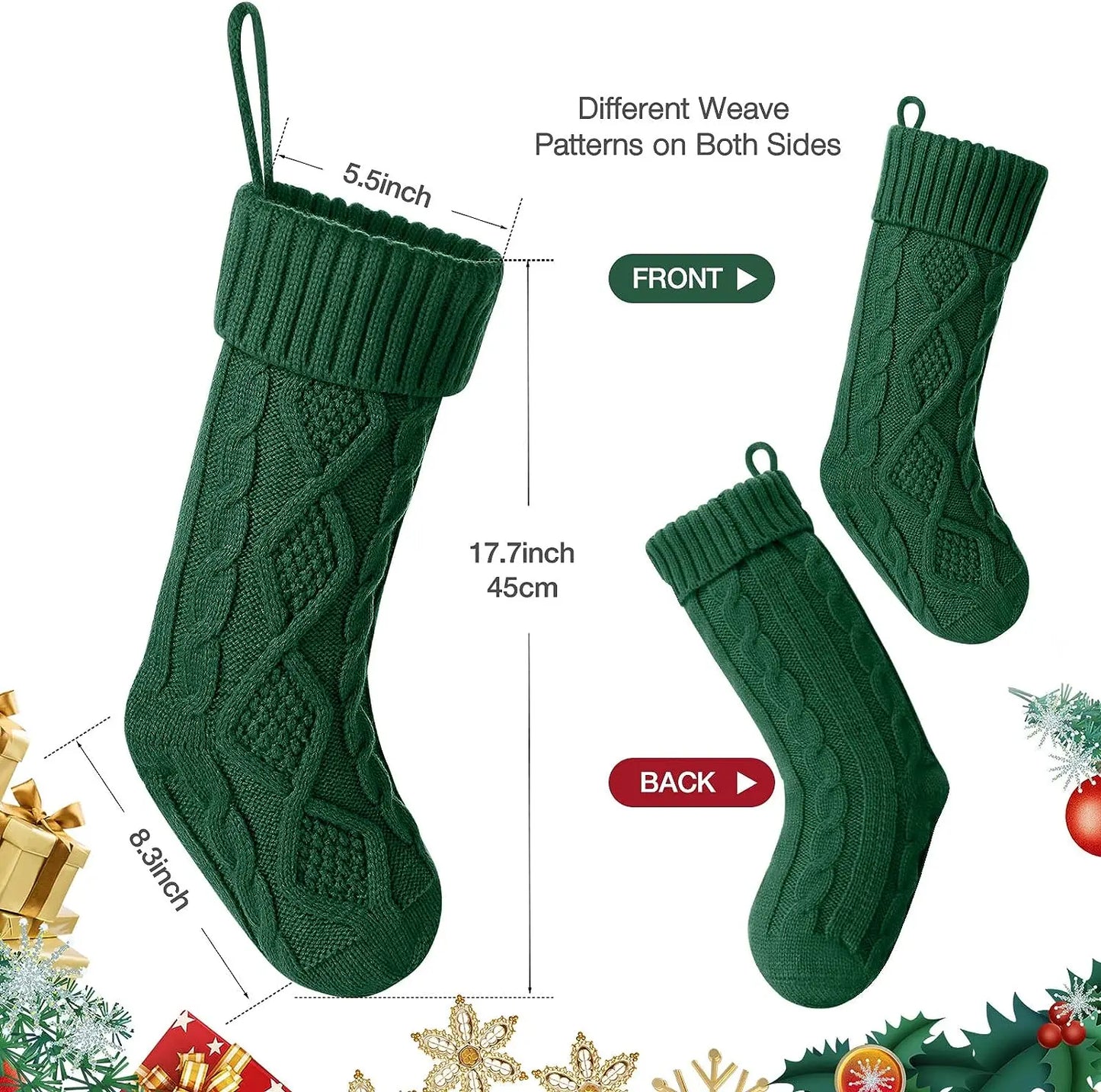 Christmas Stockings Knit Hanging Decoration