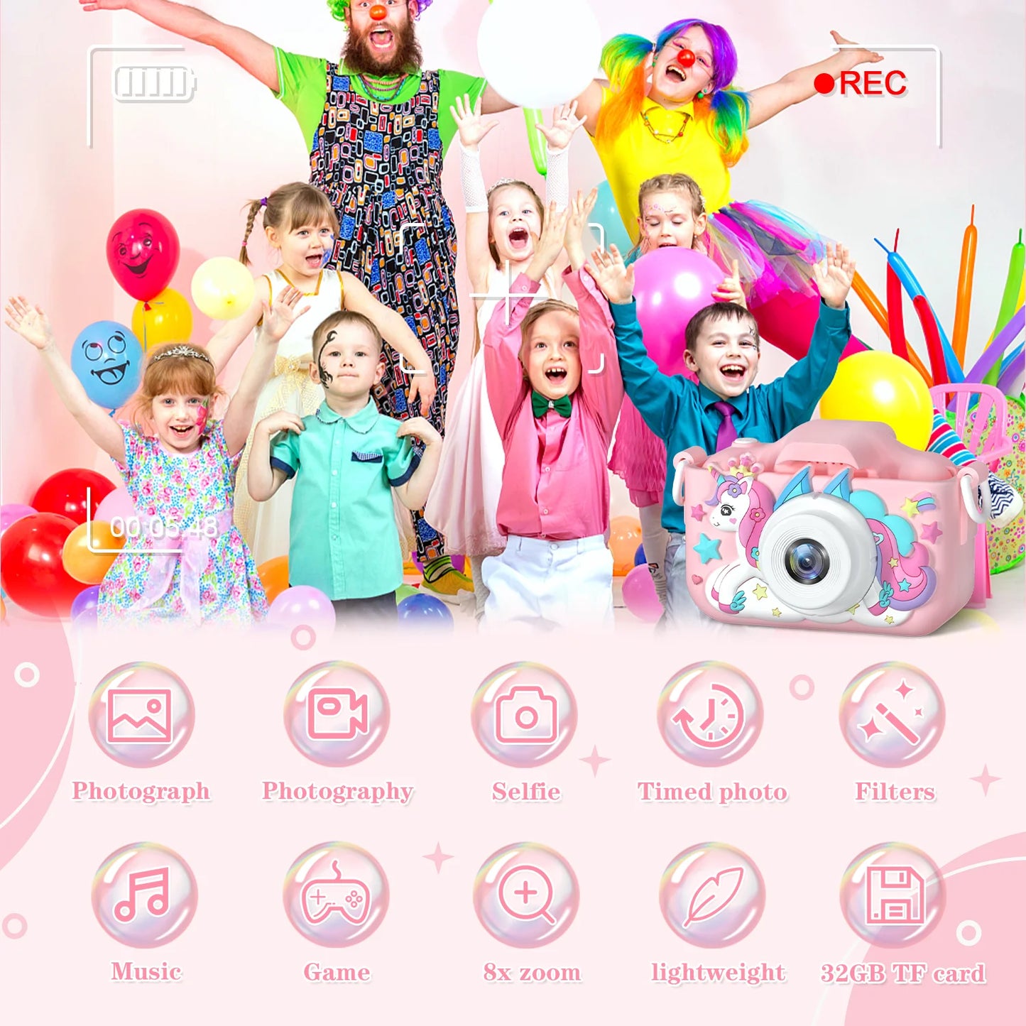 Kids Camera 1080P Digital Video with Silicone Case