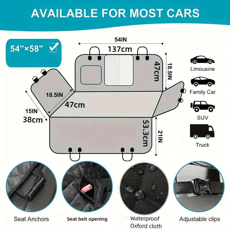 Car Seat Cover Waterproof Scratch Resistant Dog Hammock