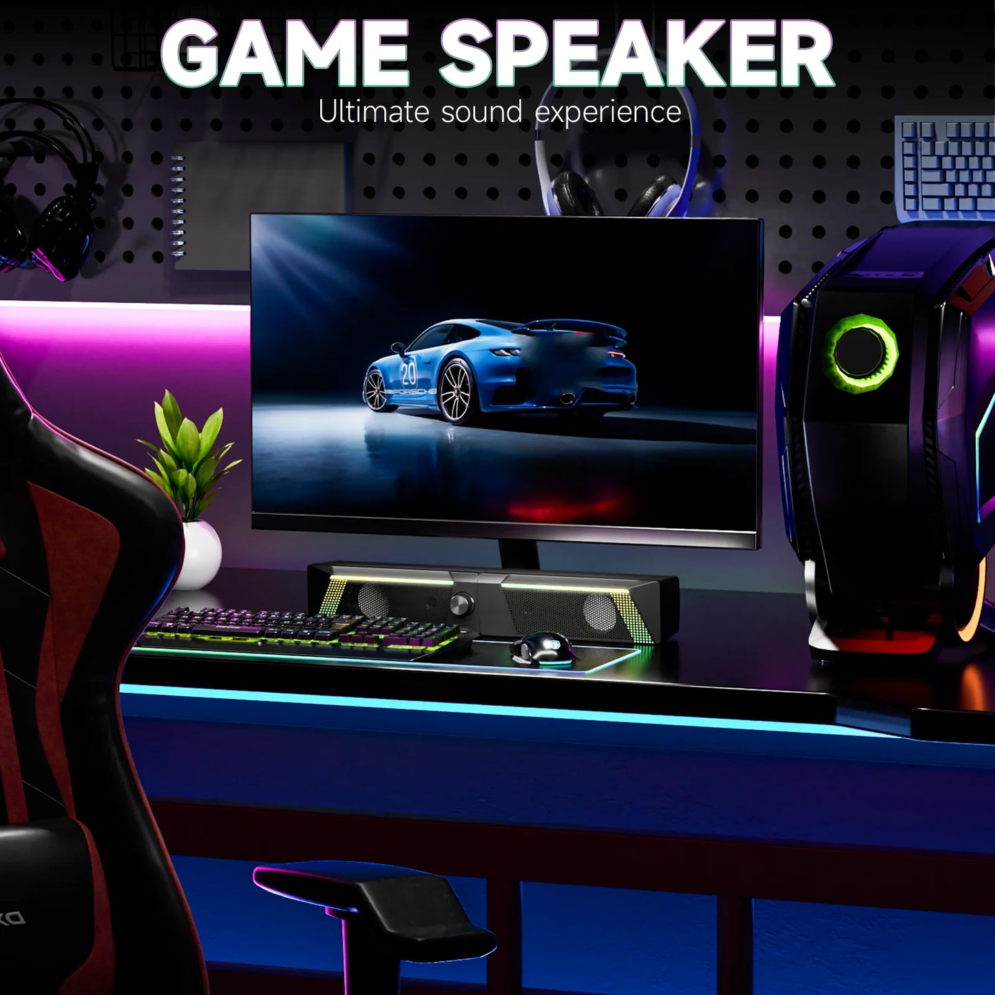 Computer Speaker RGB Light Subwoofer Bluetooth Soundbar