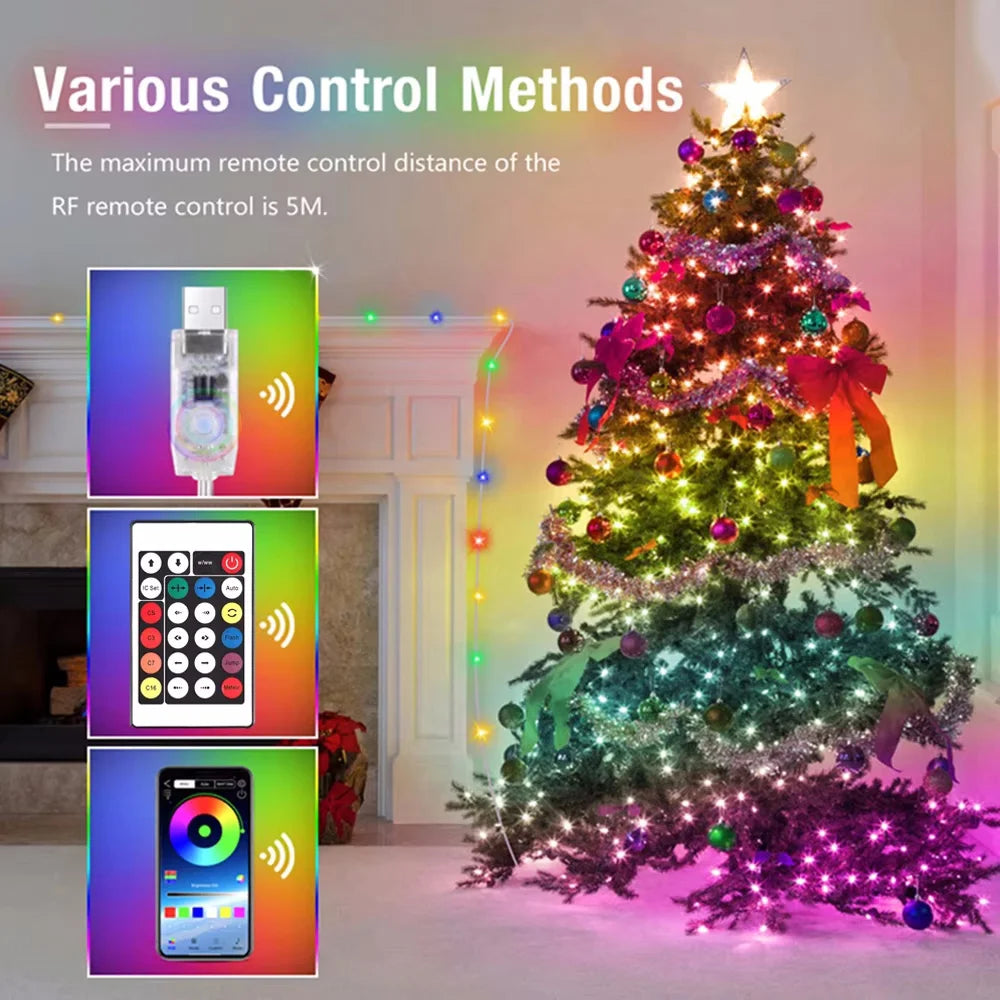 Christmas String Lights with LED Bluetooth and Remote Control