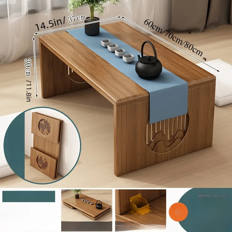 Bamboo Table Japanese Style Folding Bedroom Study