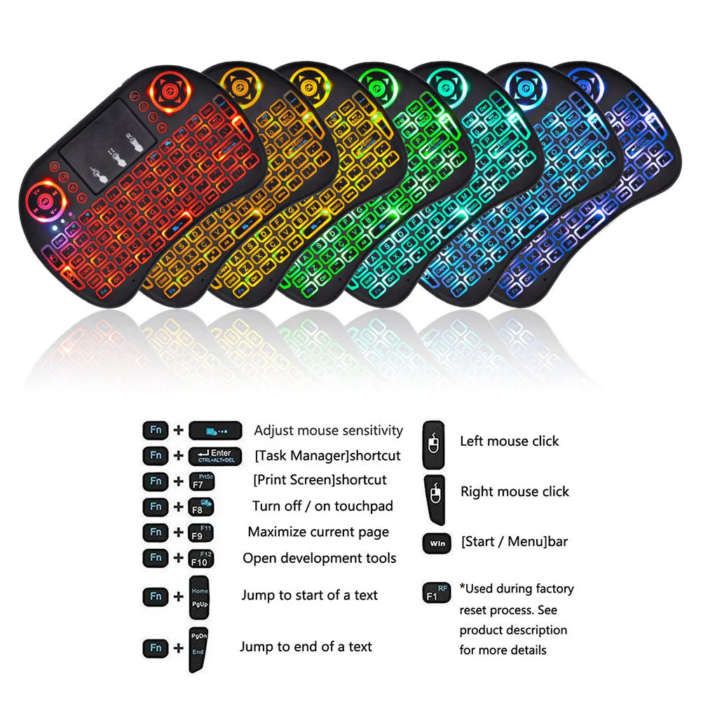 2.4G Mini Wireless Keyboard with Touchpad Backlit