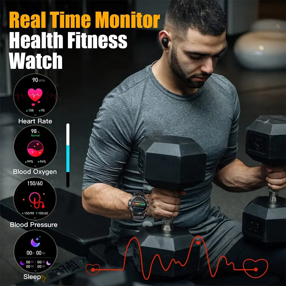 Smart Watch Bluetooth Call Fitness Tracker Waterproof for Men