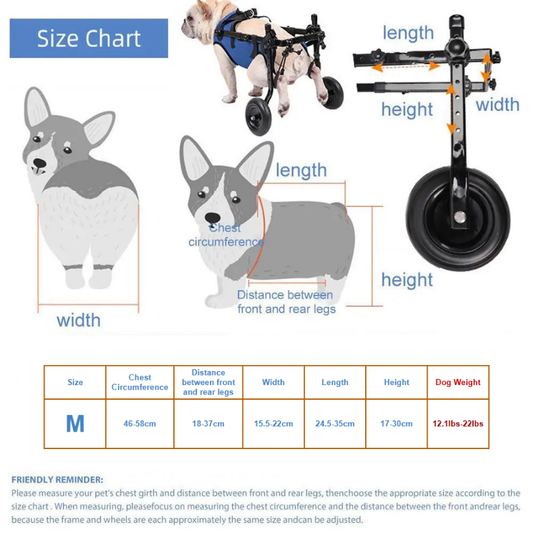 Dog Wheelchair Adjustable Small Pet Mobility AiD