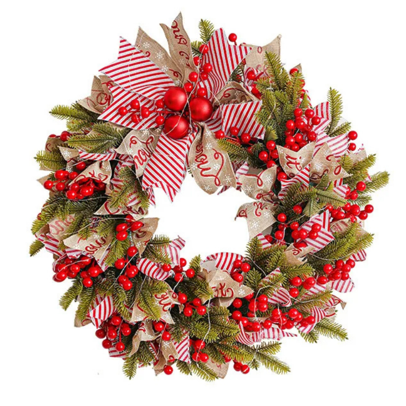 Christmas Wreath LED Light Pinecone Garland