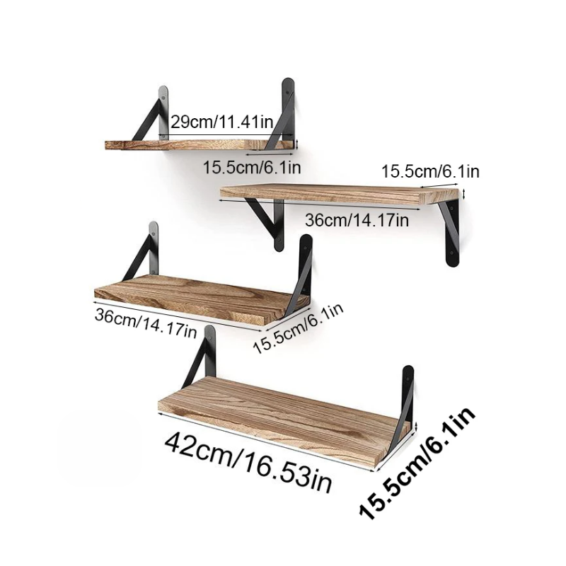 Wall Shelves with Wooden Floating for Living Room