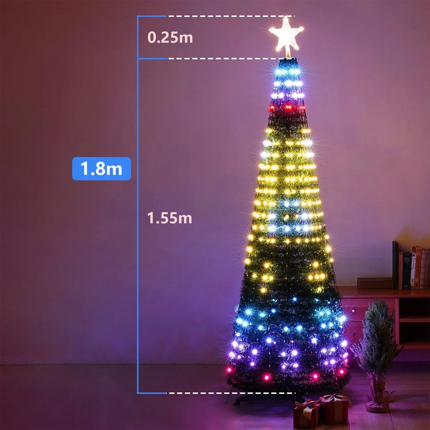 Christmas Tree Star Lights with RGB Smart Bluetooth App