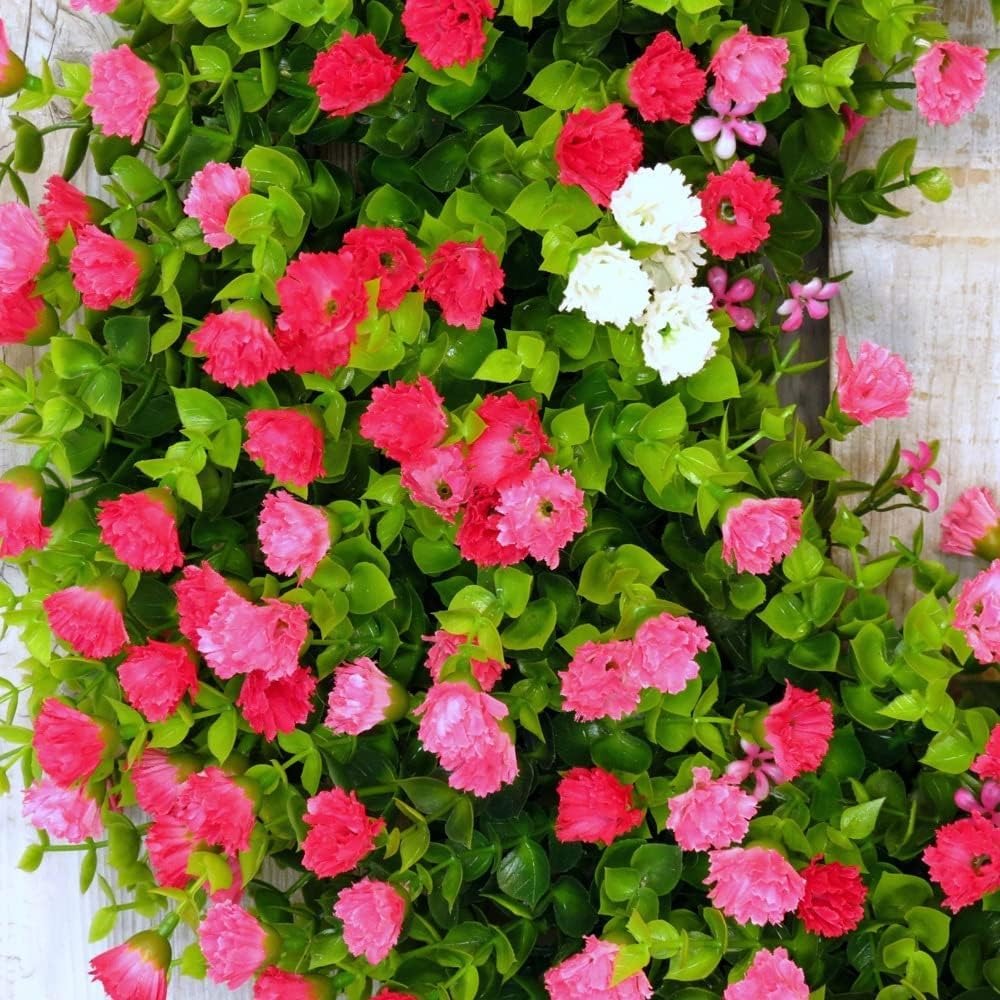 Christmas Wreath Artificial Flowers with Round Door
