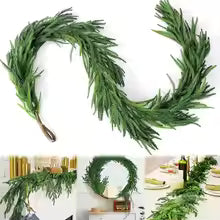 Christmas Garland with Norfolk Pine Artificial Greenery