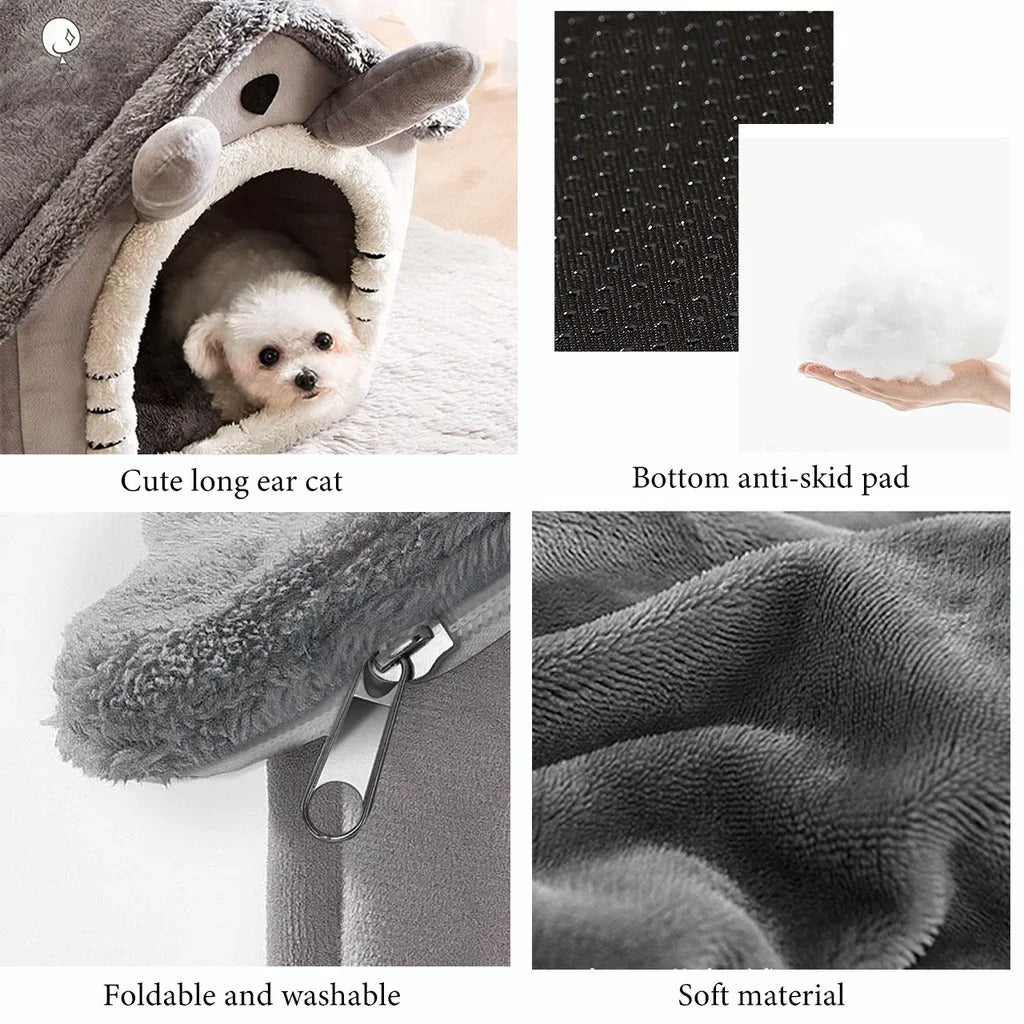 Pet House Folding Winter Bed with Removable Cover