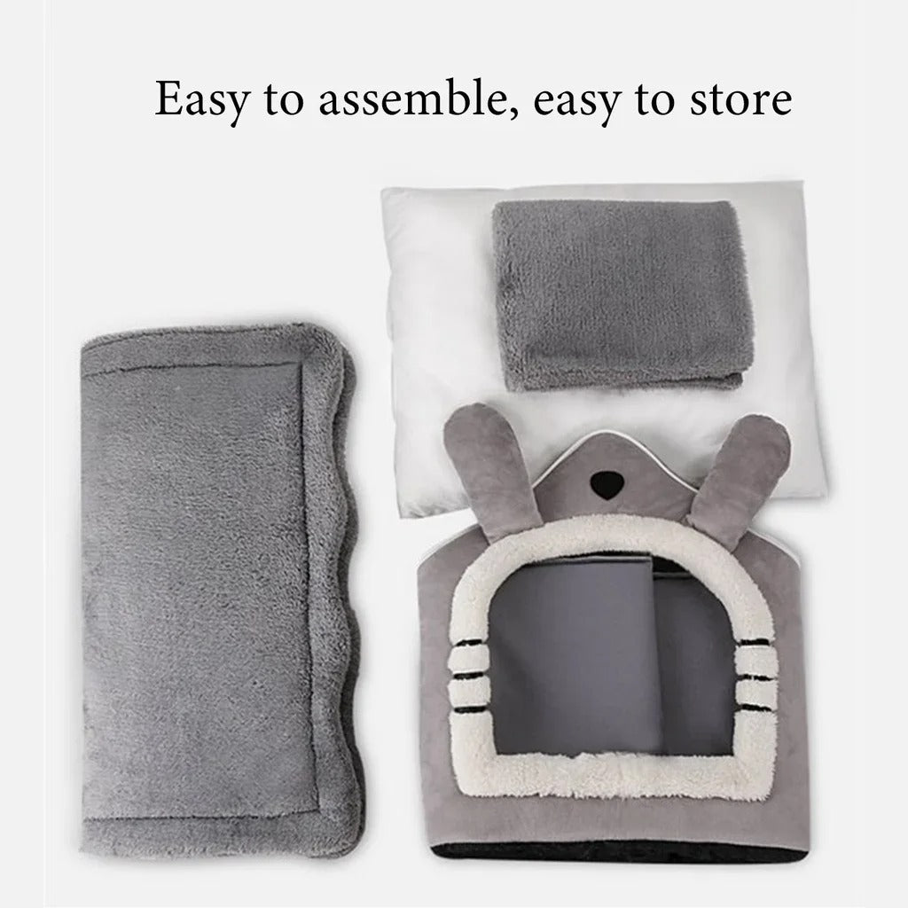 Pet House Folding Winter Bed with Removable Cover