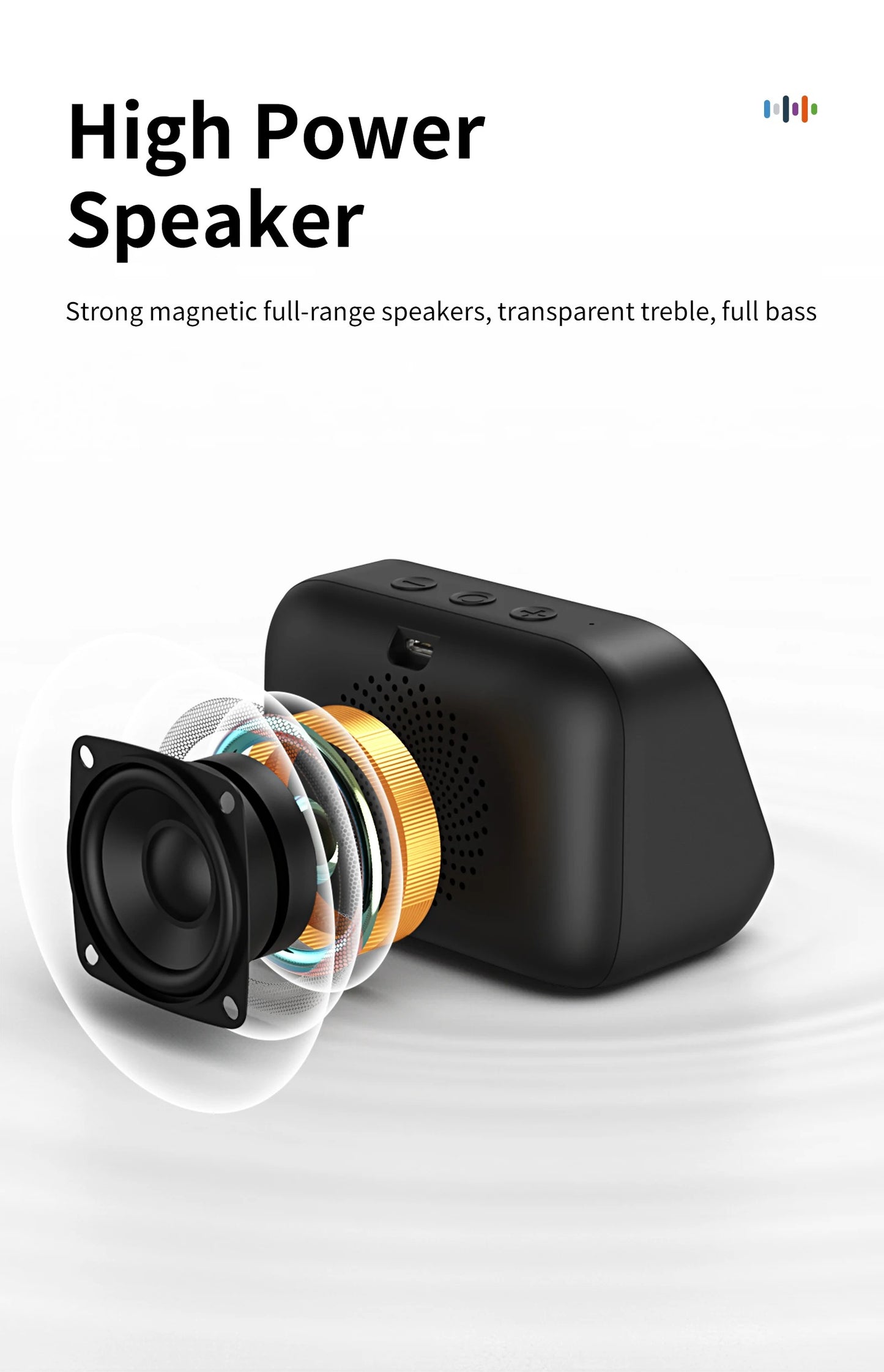 Bluetooth Speaker with Smart Clock Large Screen Display