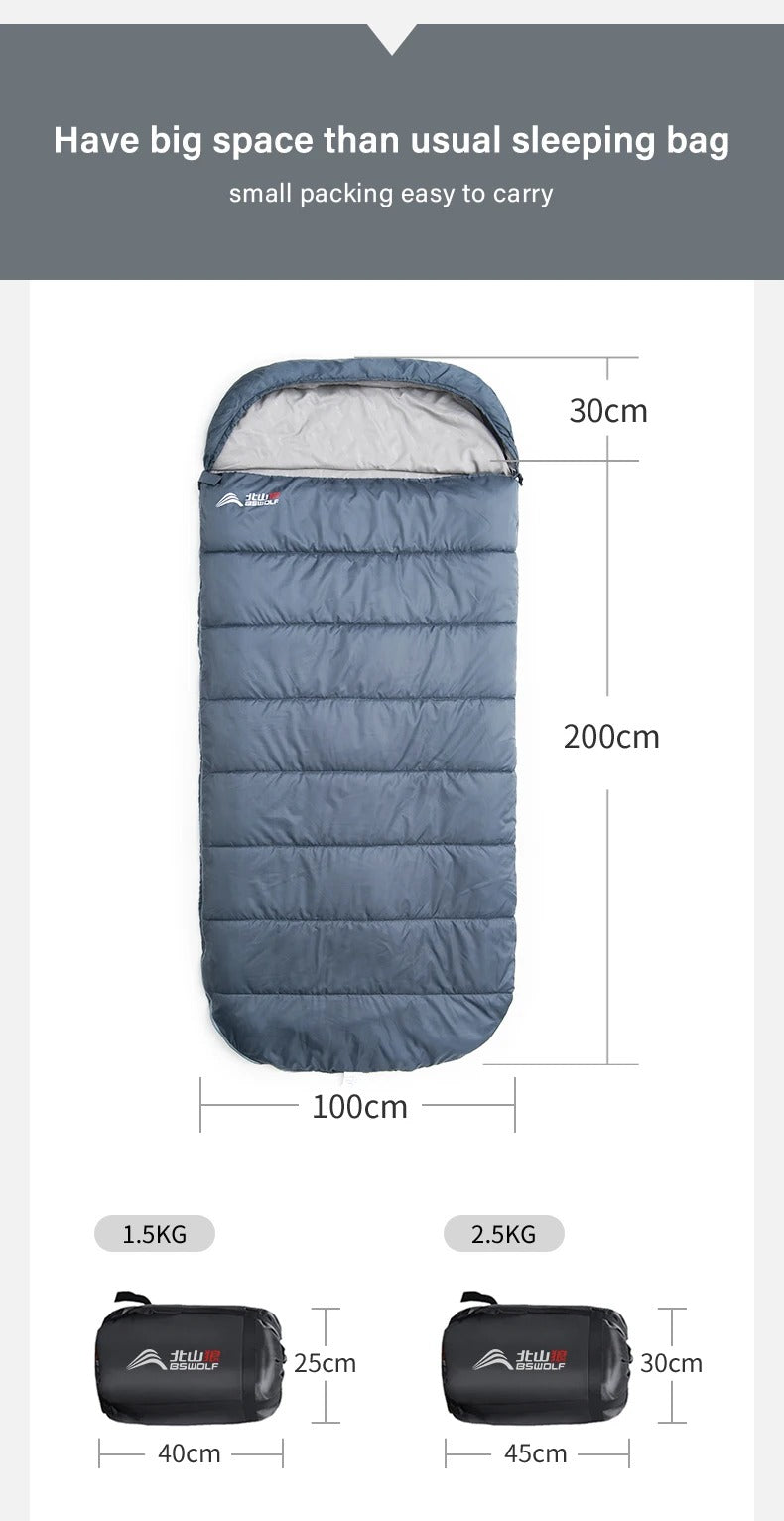 Camping Sleeping Bag with Lightweight 3 Season Adult Large
