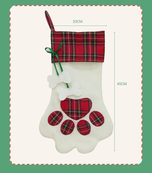 Christmas Paw Stocking Hanging Decoration