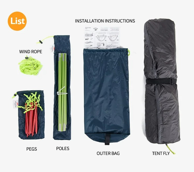 Outdoor Hiking Tent with Ultralight Waterproof Nylon (1 Person)