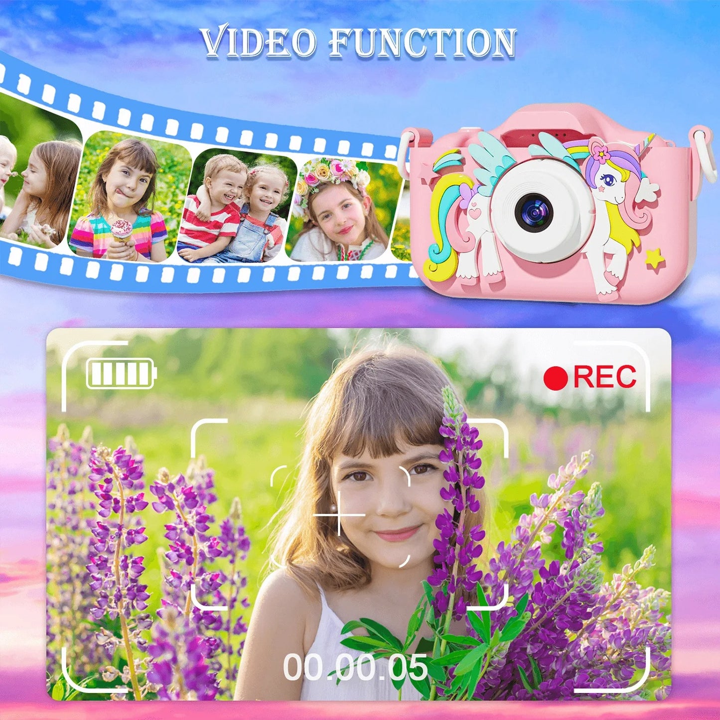 Kids Camera 1080P Digital Video with Silicone Case