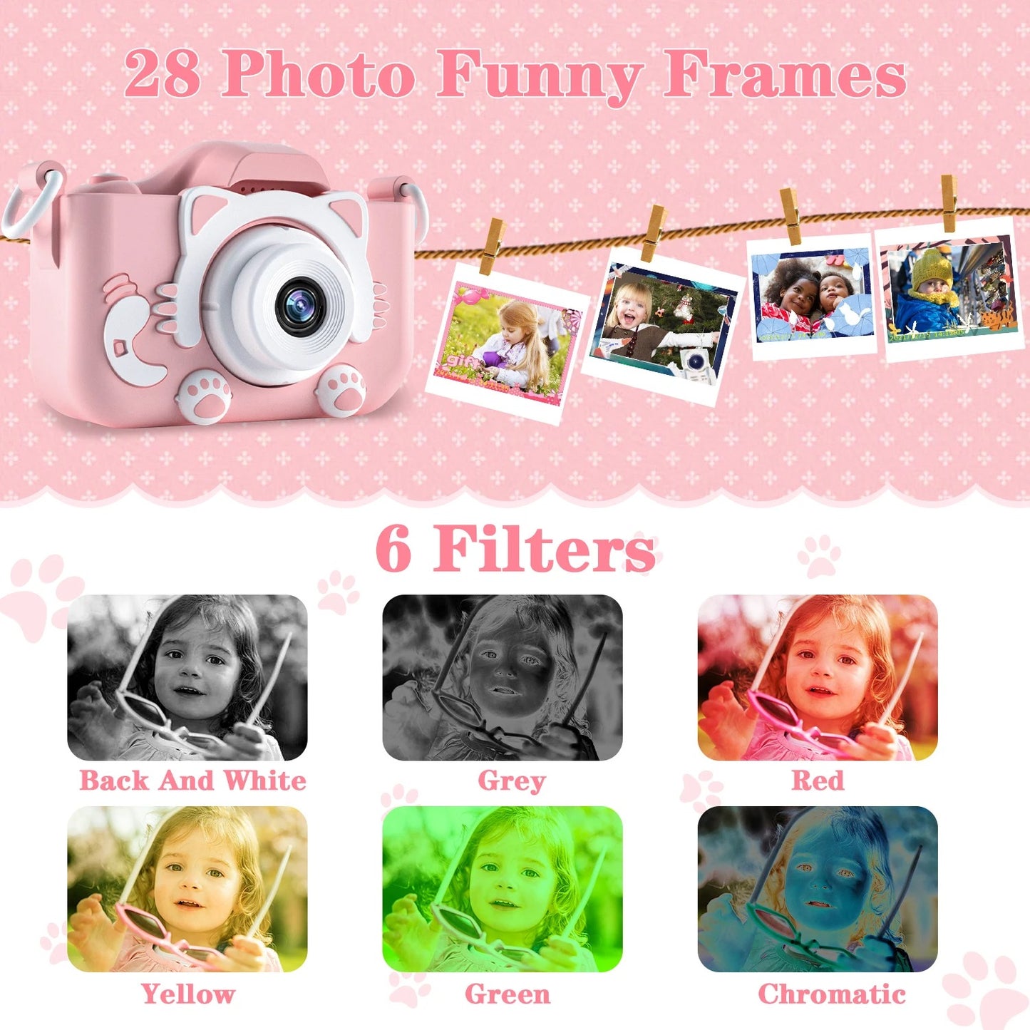 Kids Camera 1080P Digital Video with Silicone Case