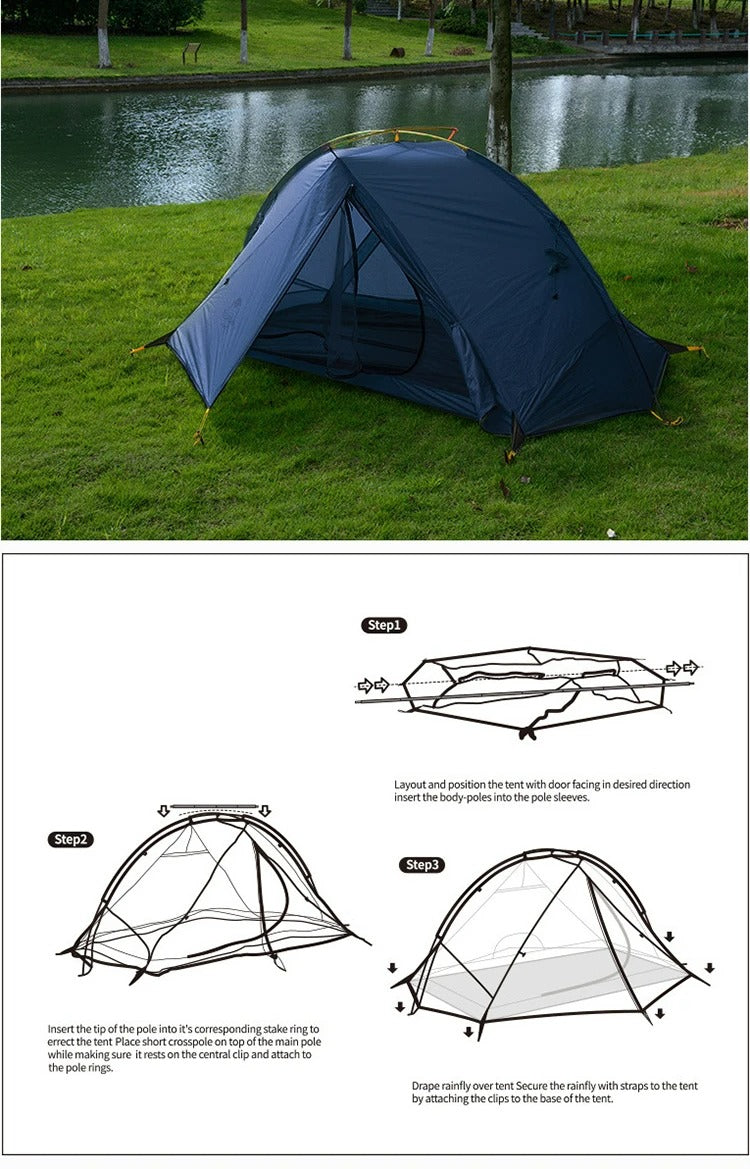 Outdoor Hiking Tent with Ultralight Waterproof Nylon (1 Person)