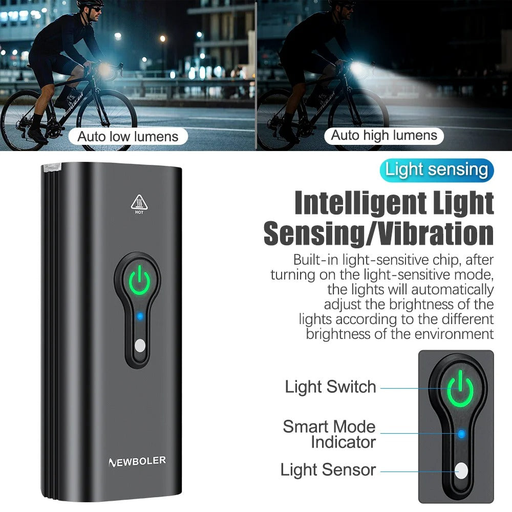 Bicycle Light Front with 10000LM Smart Waterproof