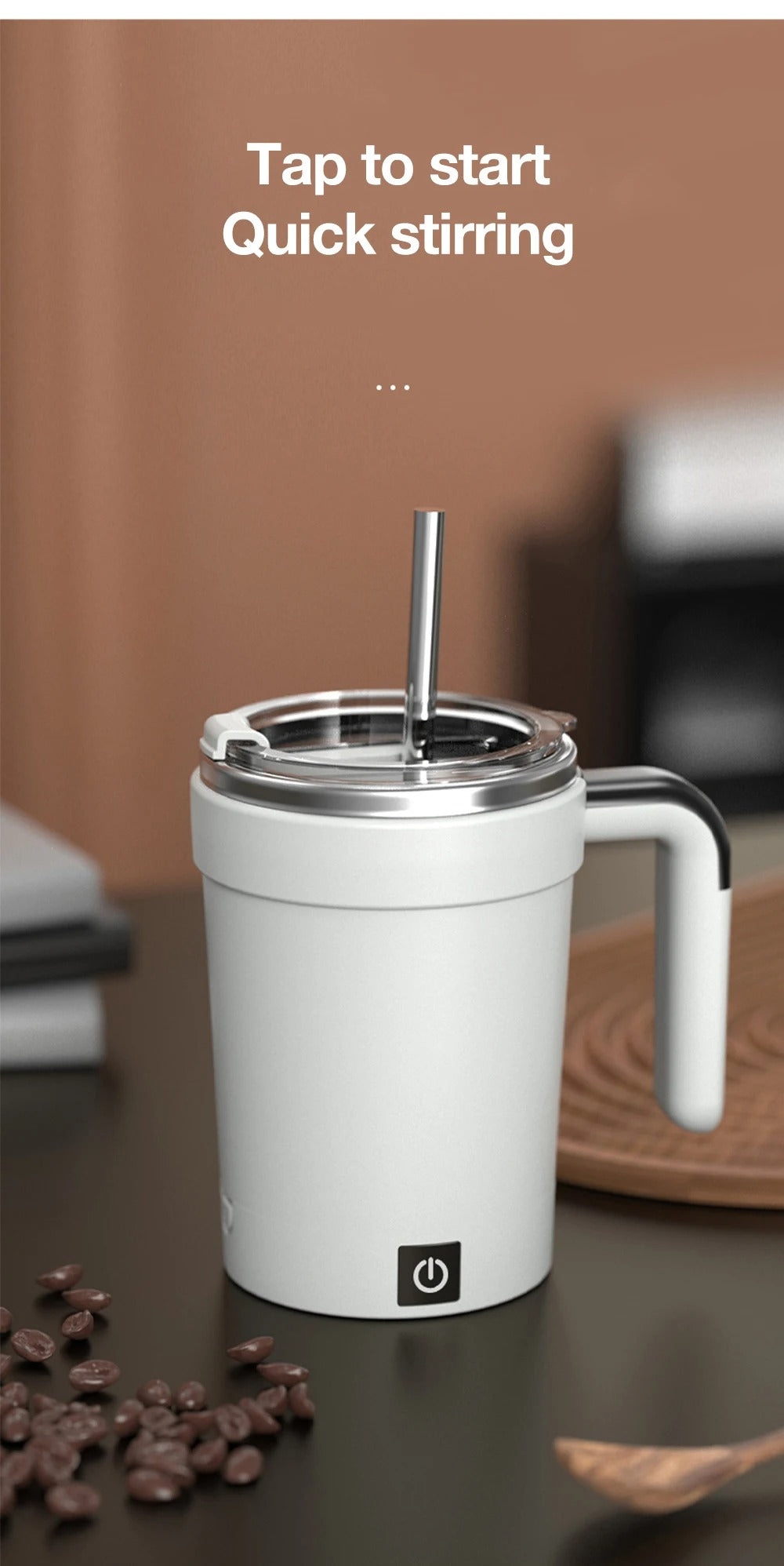 Magnetic Self Stirring Stainless Steel Coffee Mixing Cup