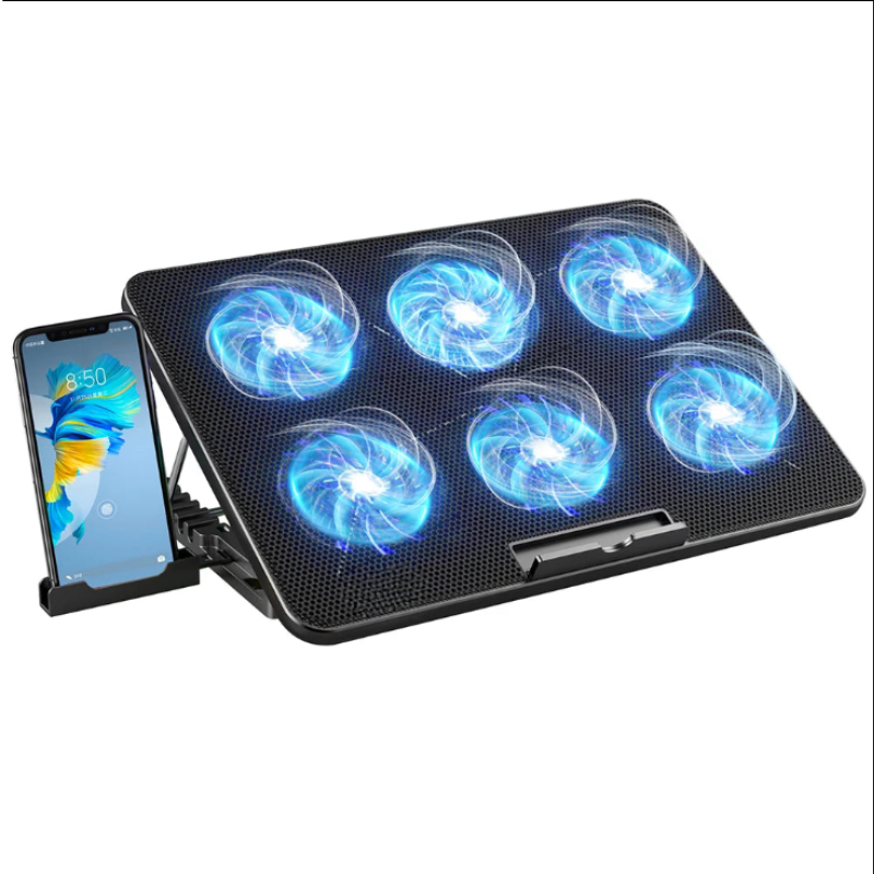 Laptop Cooling Pad Adjustable Stand with 6 Quiet Fans