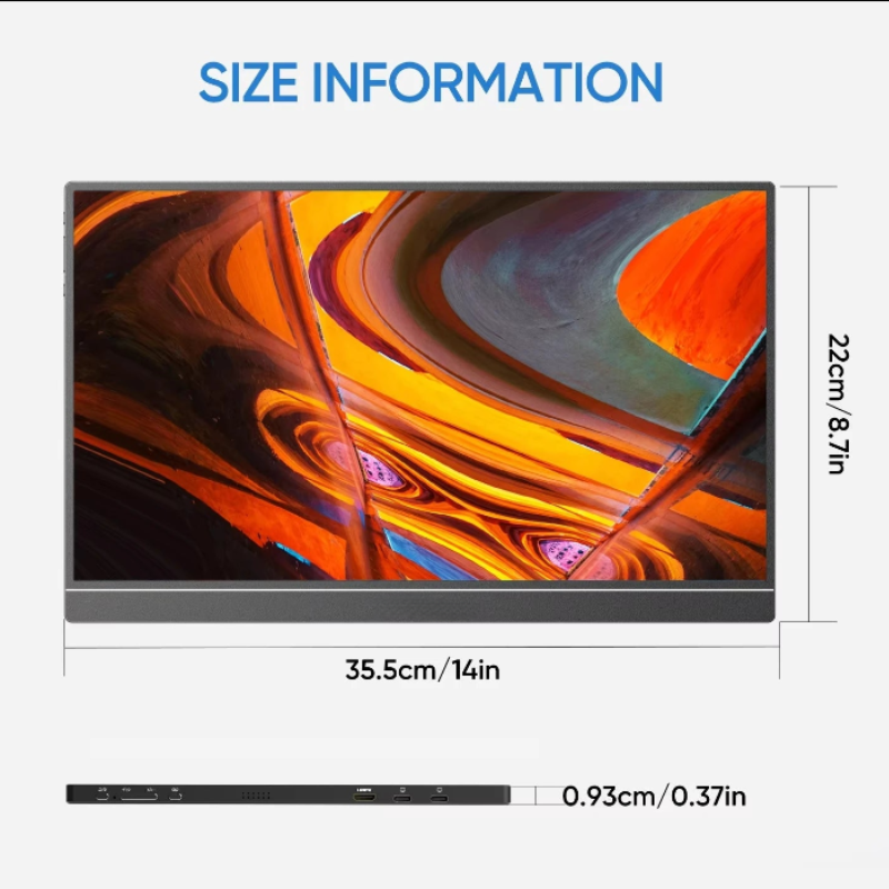 Portable Monitor Screen IPS Display USB-C HDMI 15.6"