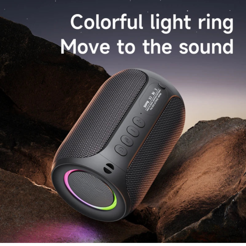 Portable Waterproof Bluetooth Subwoofer Speaker with LED Light