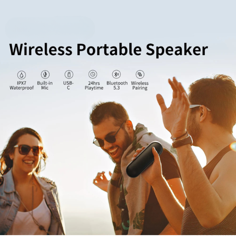 Waterproof Portable Bluetooth Speaker with deep Bass