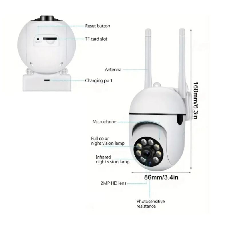Camera Outdoor WiFi PTZ 1080P HD Night Vision