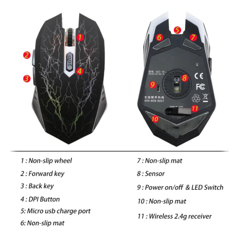 Rechargeable Wireless Gaming Mouse