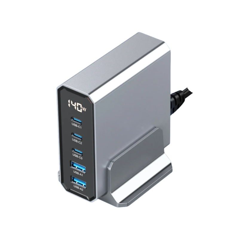 140W 5-Port USB-C GaN Fast Charger