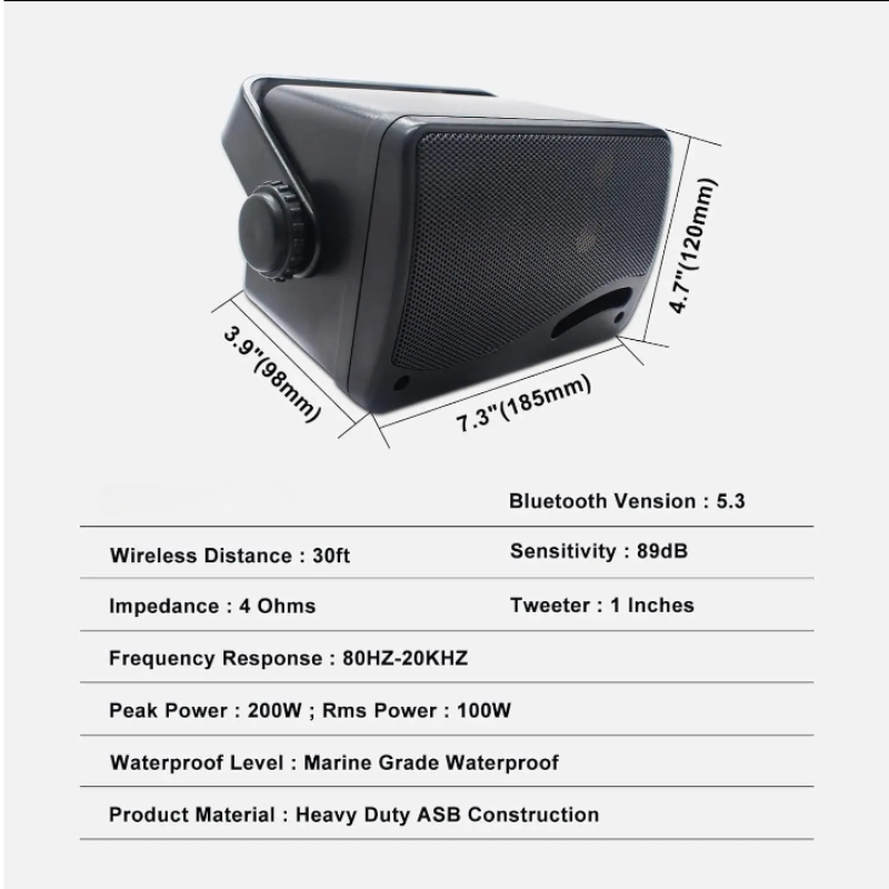 Outdoor Bluetooth Speakers Waterproof 200W Wall Mount