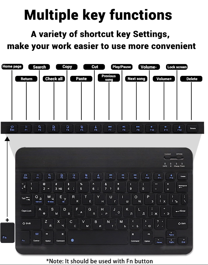 Mini Bluetooth Wireless Keyboard for iPad Android Windows