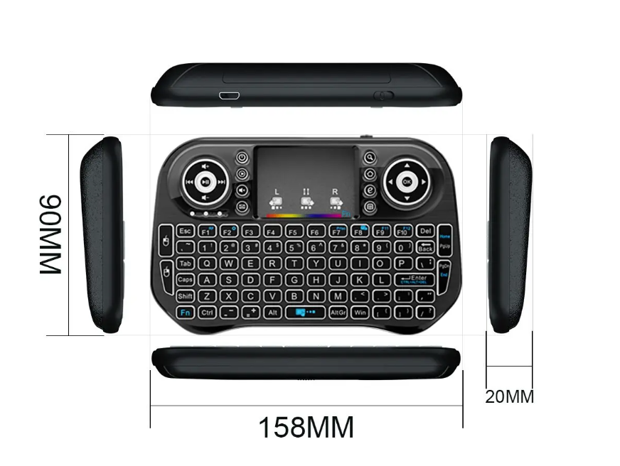 Mini Wireless Bluetooth Keyboard Backlit USB for Android PC