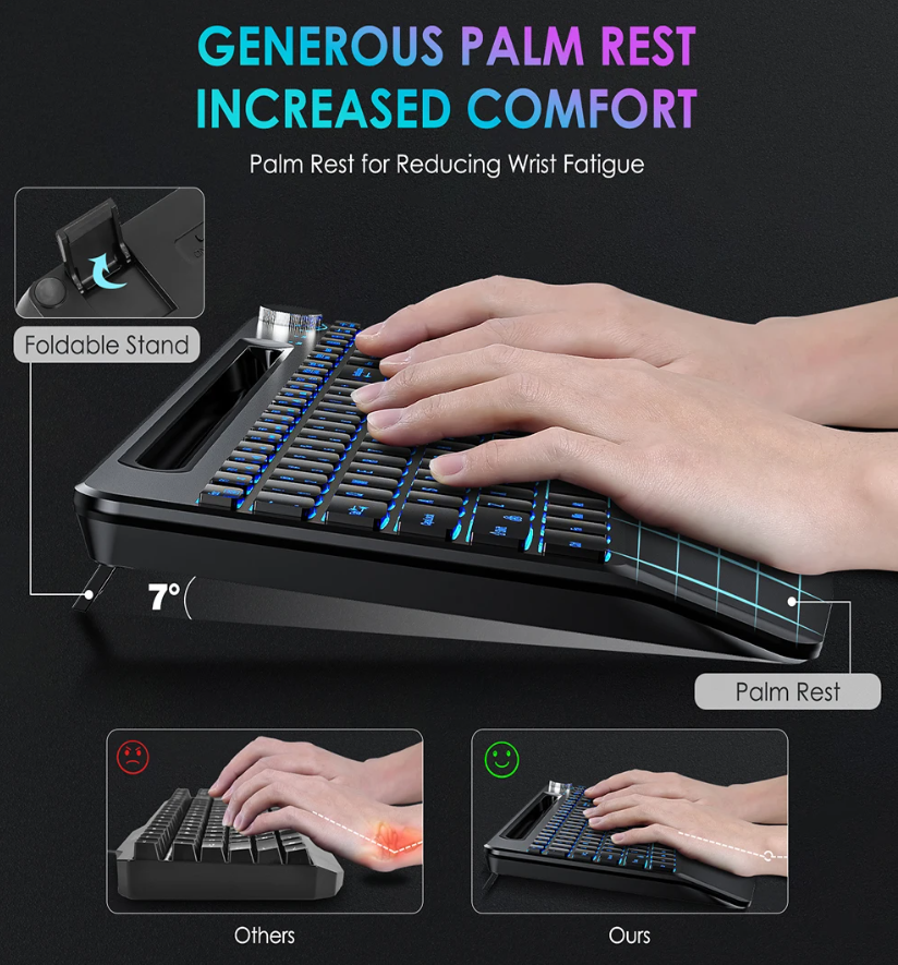 RGB Wireless Rechargeable Keyboard Mouse Combo