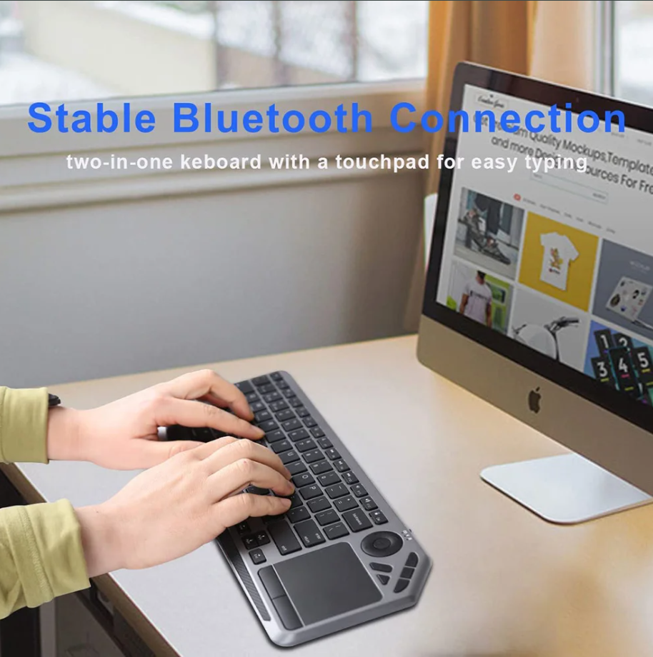 Rechargeable Wireless Bluetooth Keyboard with Touchpad & Backlight