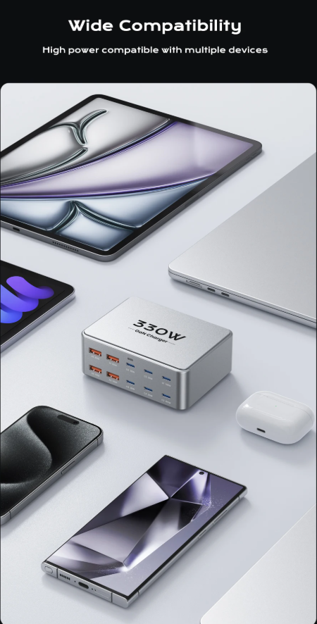 USB Charger GaN 330W Multiport Fast Charging Station