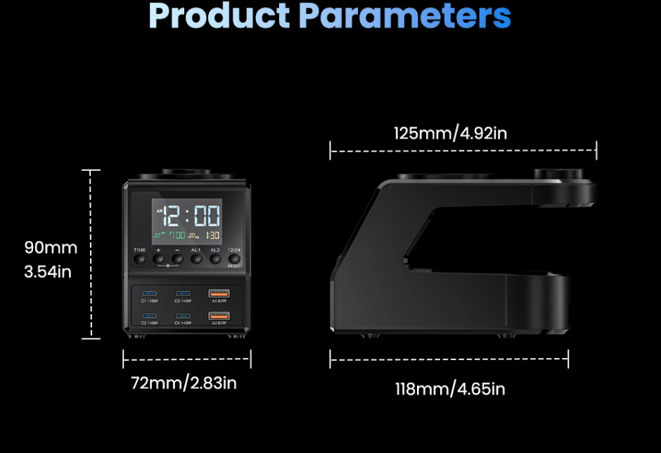 Charger Station GaN 240W Wireless USB-C Fast