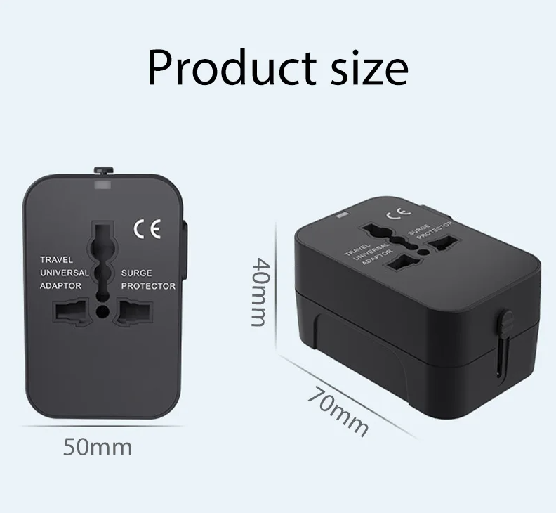 Travel Plug Adapter Universal USB Locking