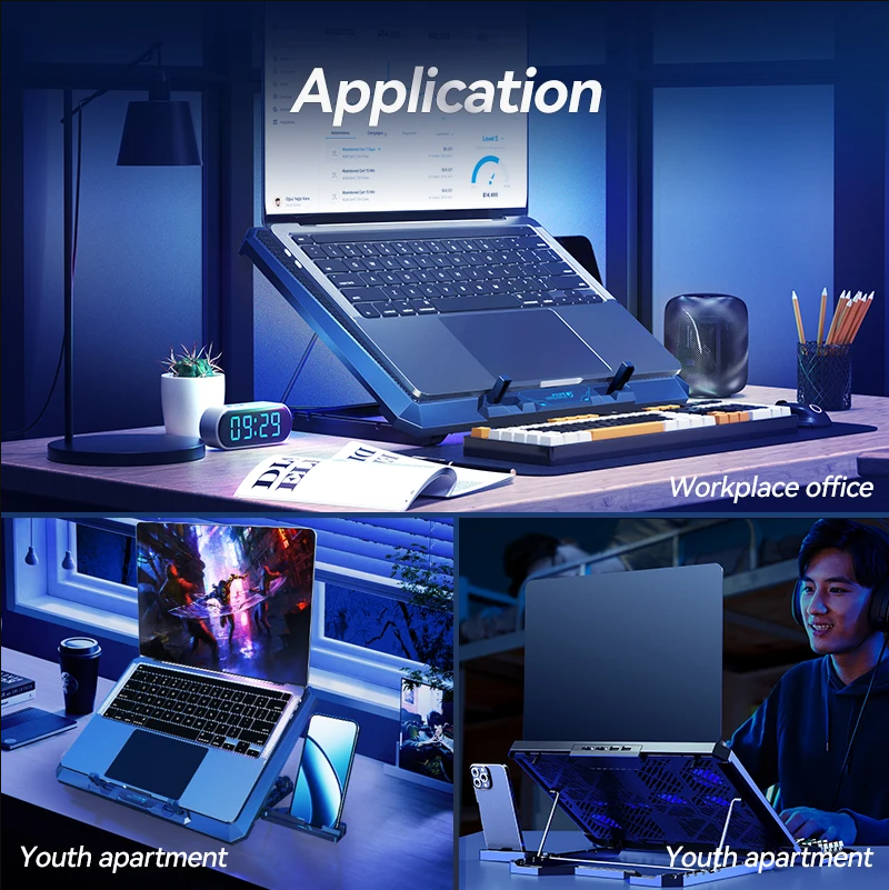 Laptop Cooling Pad 12 Fans Adjustable Stand