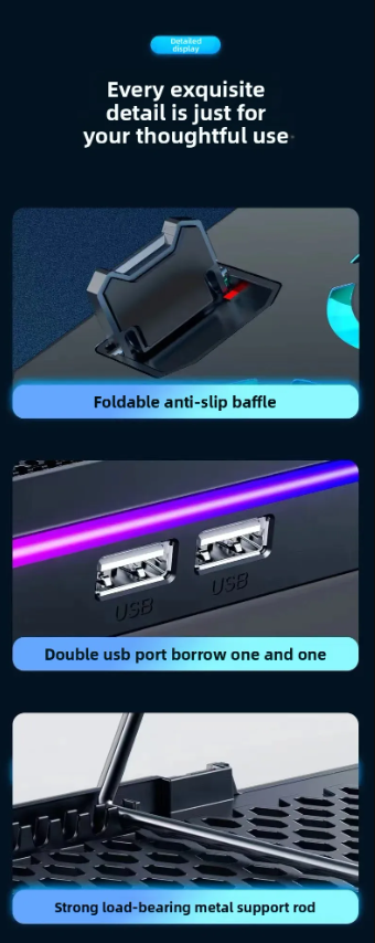 Laptop Cooling Stand 15.6 Inch Gaming Fan Base