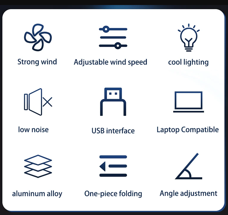 Laptop Stand Aluminum Cooling Fan Adjustable
