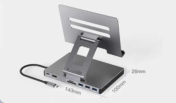 iPad Stand Docking Station USB C Hub 9-in-1