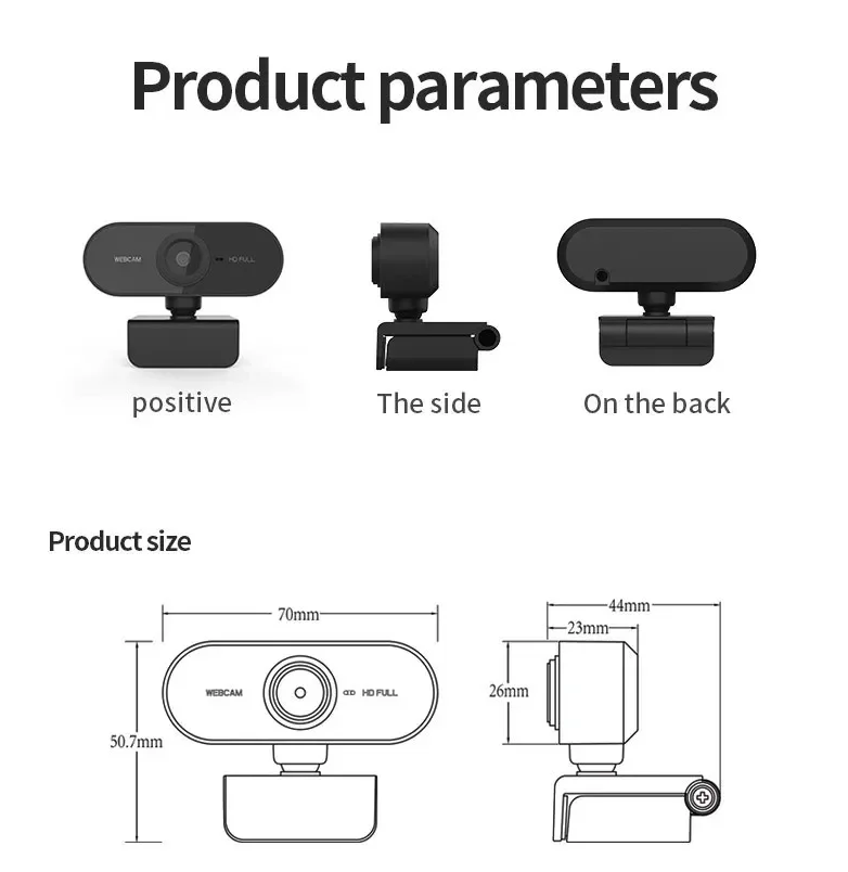 Webcam 1080P HD USB with Microphone Tripod