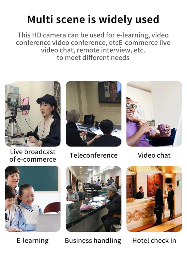 Webcam Full HD 4K Autofocus with Microphone