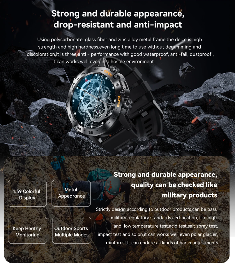 Smart Watch Bluetooth Call Fitness Tracker Waterproof